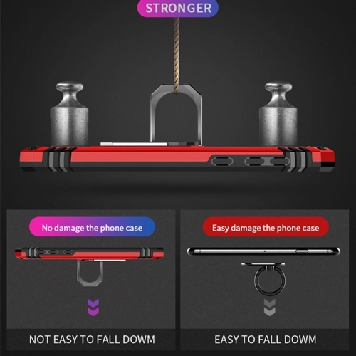 Samsung Galaxy S10e Kılıf Silikon Zırhlı Standlı Yüzüklü Mıknatıslı Tank Kapak - Gold