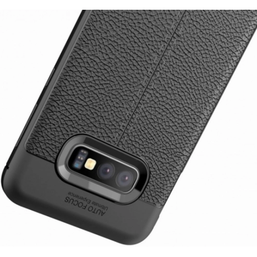 Samsung Galaxy S10e Kılıf Deri Görünümlü Lüks Parmak İzi Bırakmaz Niss Silikon Kapak - Lacivert