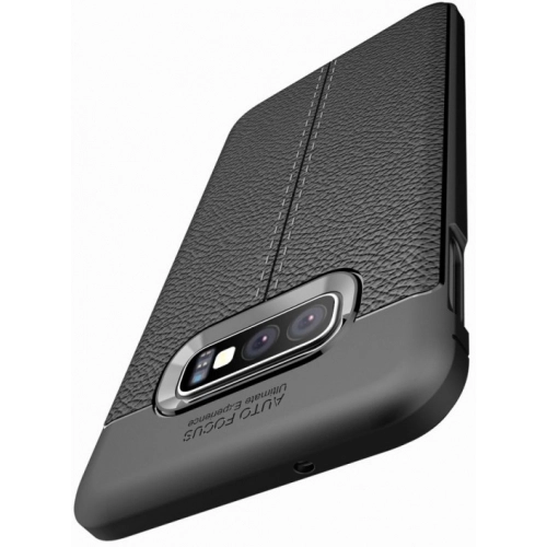 Samsung Galaxy S10e Kılıf Deri Görünümlü Lüks Parmak İzi Bırakmaz Niss Silikon Kapak - Lacivert