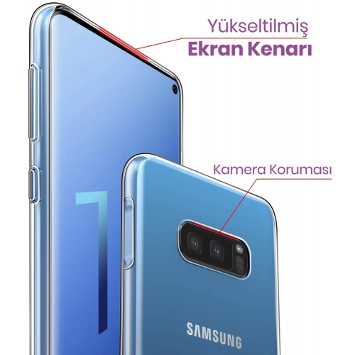 Samsung Galaxy S10e Kılıf Ultra İnce Kaliteli Esnek Silikon 0.2mm - Şeffaf