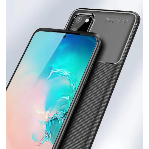 Samsung Galaxy S20 Kılıf Silikon Parmak İzi Bırakmayan Karbon Soft Negro Kapak - Siyah