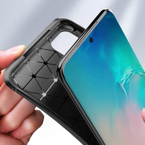 Samsung Galaxy S20 Kılıf Silikon Parmak İzi Bırakmayan Karbon Soft Negro Kapak - Lacivert