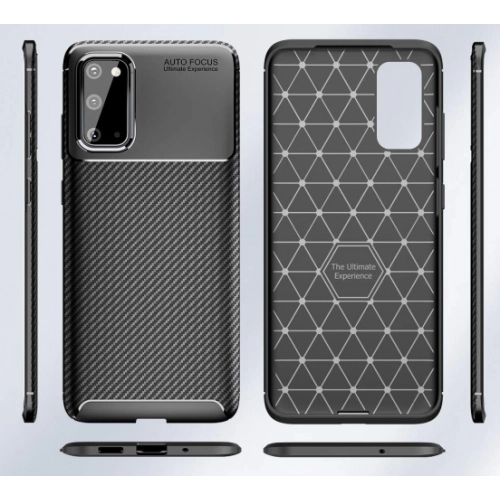 Samsung Galaxy S20 Kılıf Silikon Parmak İzi Bırakmayan Karbon Soft Negro Kapak - Lacivert