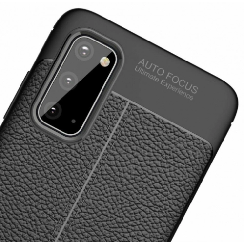 Samsung Galaxy S20 Kılıf Deri Görünümlü Lüks Parmak İzi Bırakmaz Niss Silikon Kapak - Lacivert