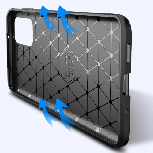 Samsung Galaxy S20 Plus Kılıf Silikon Parmak İzi Bırakmayan Karbon Soft Negro Kapak - Lacivert