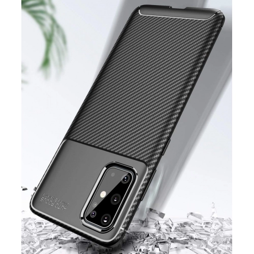 Samsung Galaxy S20 Plus Kılıf Silikon Parmak İzi Bırakmayan Karbon Soft Negro Kapak - Lacivert