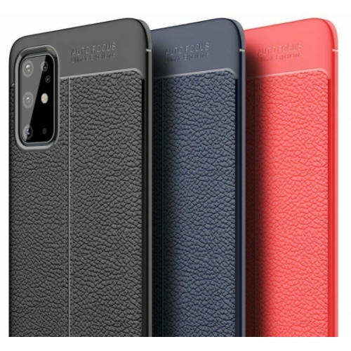 Samsung Galaxy S20 Plus Kılıf Deri Görünümlü Lüks Parmak İzi Bırakmaz Niss Silikon Kapak - Siyah