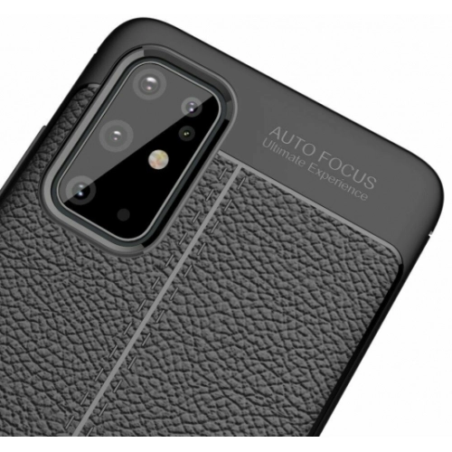 Samsung Galaxy S20 Plus Kılıf Deri Görünümlü Lüks Parmak İzi Bırakmaz Niss Silikon Kapak - Siyah