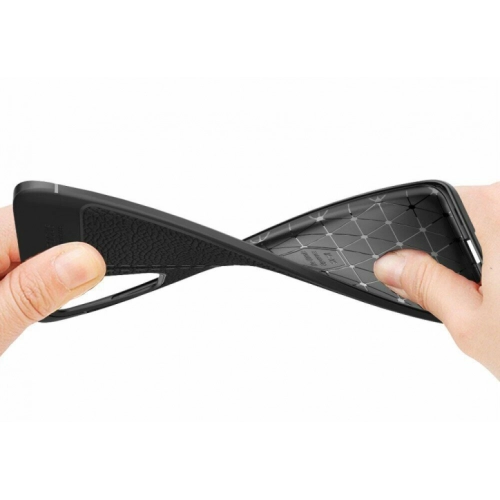 Samsung Galaxy S20 Plus Kılıf Deri Görünümlü Lüks Parmak İzi Bırakmaz Niss Silikon Kapak - Siyah