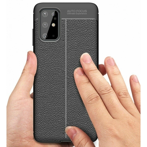 Samsung Galaxy S20 Plus Kılıf Deri Görünümlü Lüks Parmak İzi Bırakmaz Niss Silikon Kapak - Siyah