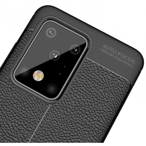 Samsung Galaxy S20 Ultra Kılıf Deri Görünümlü Lüks Parmak İzi Bırakmaz Niss Silikon Kapak - Lacivert