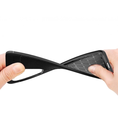 Samsung Galaxy S20 Ultra Kılıf Deri Görünümlü Lüks Parmak İzi Bırakmaz Niss Silikon Kapak - Siyah