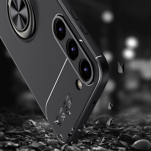 Samsung Galaxy S23 Kılıf Renkli Silikon Yüzüklü Standlı Auto Focus Ravel Kapak - Mavi