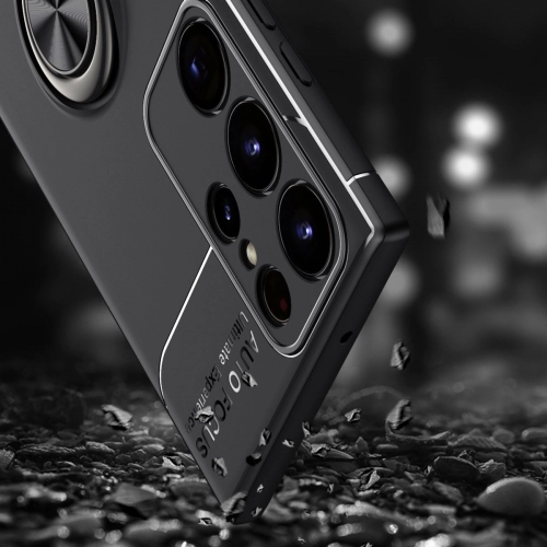 Samsung Galaxy S23 Ultra Kılıf Renkli Silikon Yüzüklü Standlı Auto Focus Ravel Kapak - Mavi