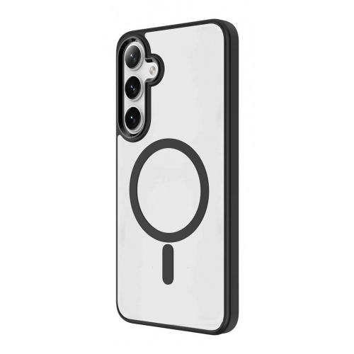 Samsung Galaxy S24 Kılıf Wireless Şarj Özellikli Zore Krom Magsafe Silikon Kapak - Gri