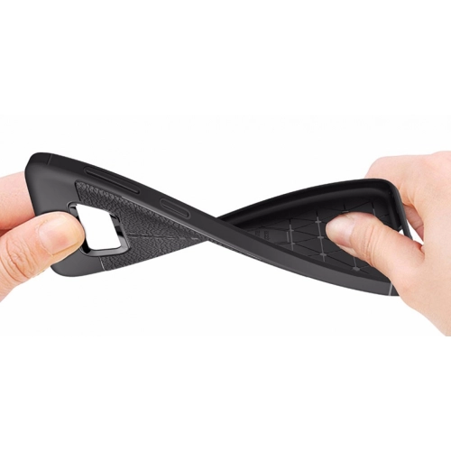 Samsung Galaxy S8 Kılıf Deri Görünümlü Lüks Parmak İzi Bırakmaz Niss Silikon Kapak - Siyah