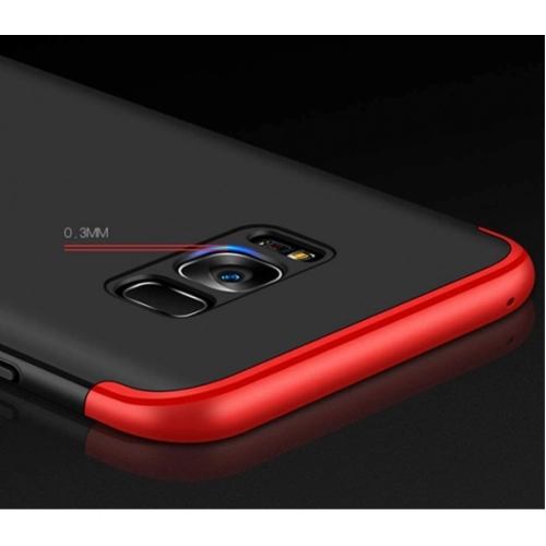 Samsung Galaxy S8 Plus Kılıf 3 Parçalı 360 Tam Korumalı Rubber AYS Kapak - Kırmızı - Siyah