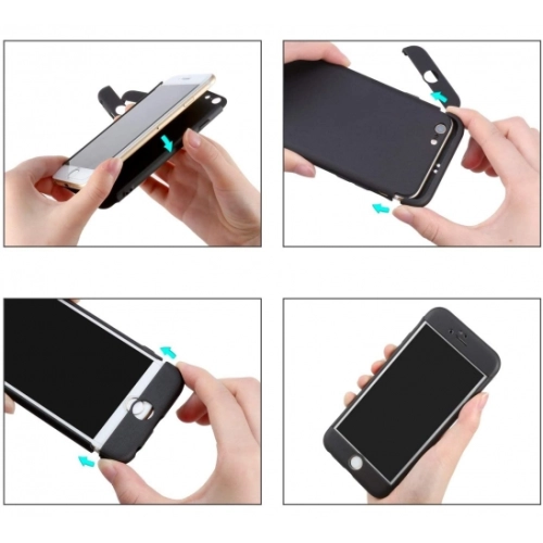 Samsung Galaxy S8 Plus Kılıf 3 Parçalı 360 Tam Korumalı Rubber AYS Kapak - Kırmızı - Siyah