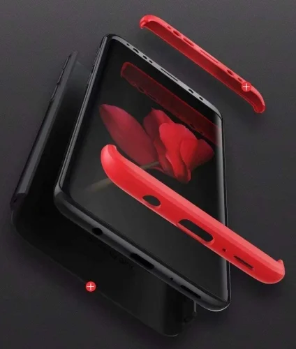 Samsung Galaxy S8 Plus Kılıf 3 Parçalı 360 Tam Korumalı Rubber AYS Kapak  - Kırmızı