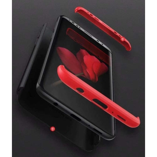 Samsung Galaxy S8 Plus Kılıf 3 Parçalı 360 Tam Korumalı Rubber AYS Kapak - Kırmızı - Siyah