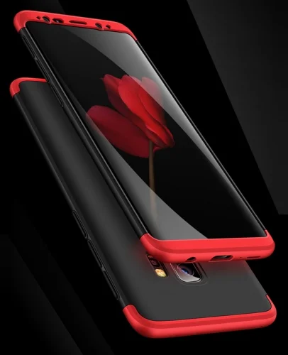 Samsung Galaxy S9 Kılıf 3 Parçalı 360 Tam Korumalı Rubber AYS Kapak  - Kırmızı