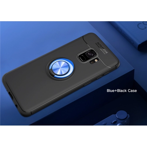 Samsung Galaxy S9 Kılıf Renkli Silikon Yüzüklü Standlı Auto Focus Ravel Kapak - Siyah