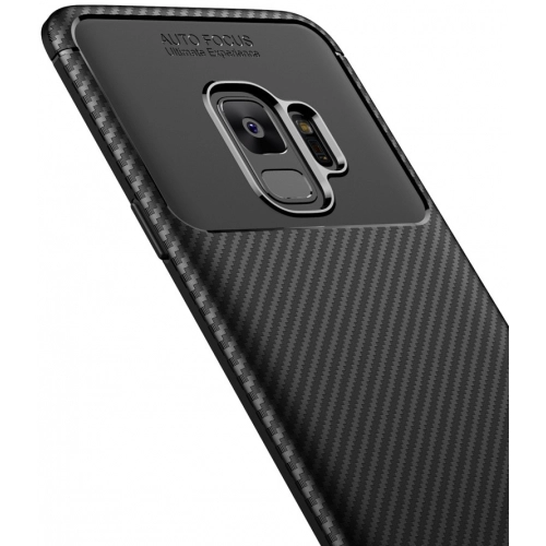 Samsung Galaxy S9 Kılıf Silikon Parmak İzi Bırakmayan Karbon Soft Negro Kapak - Siyah