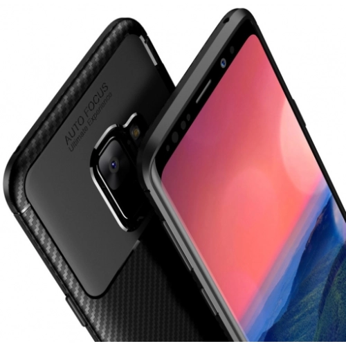 Samsung Galaxy S9 Kılıf Silikon Parmak İzi Bırakmayan Karbon Soft Negro Kapak - Lacivert