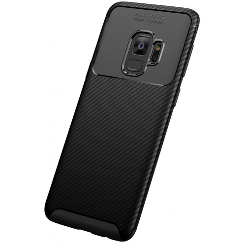 Samsung Galaxy S9 Kılıf Silikon Parmak İzi Bırakmayan Karbon Soft Negro Kapak - Lacivert