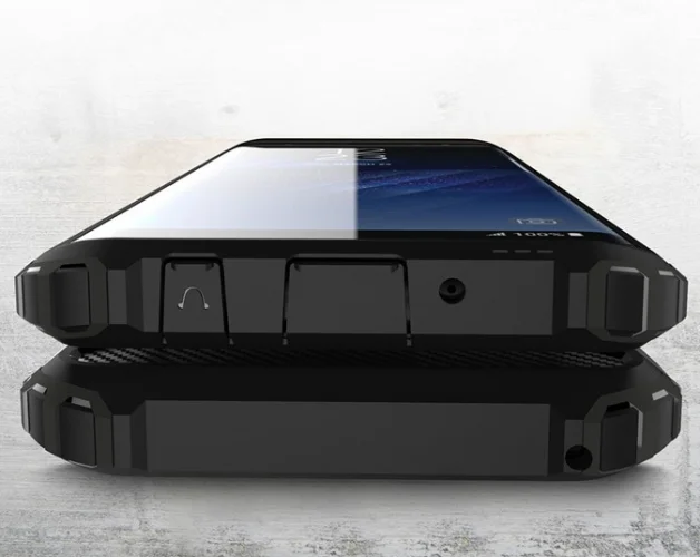 Samsung Galaxy S9 Plus Kılıf Zırhlı Tank Crash Silikon Kapak - Siyah
