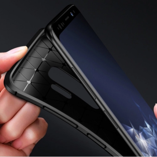 Samsung Galaxy S9 Plus Kılıf Silikon Parmak İzi Bırakmayan Karbon Soft Negro Kapak - Siyah