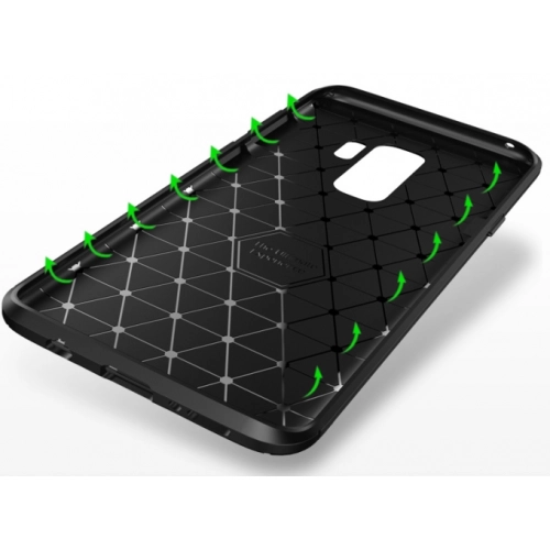 Samsung Galaxy S9 Plus Kılıf Silikon Parmak İzi Bırakmayan Karbon Soft Negro Kapak - Siyah