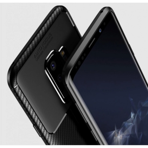 Samsung Galaxy S9 Plus Kılıf Silikon Parmak İzi Bırakmayan Karbon Soft Negro Kapak - Siyah
