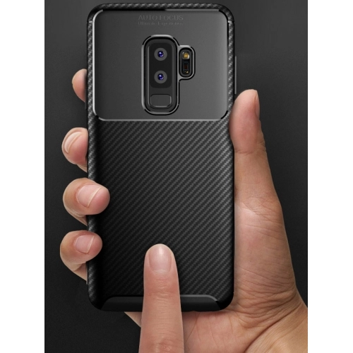 Samsung Galaxy S9 Plus Kılıf Silikon Parmak İzi Bırakmayan Karbon Soft Negro Kapak - Siyah