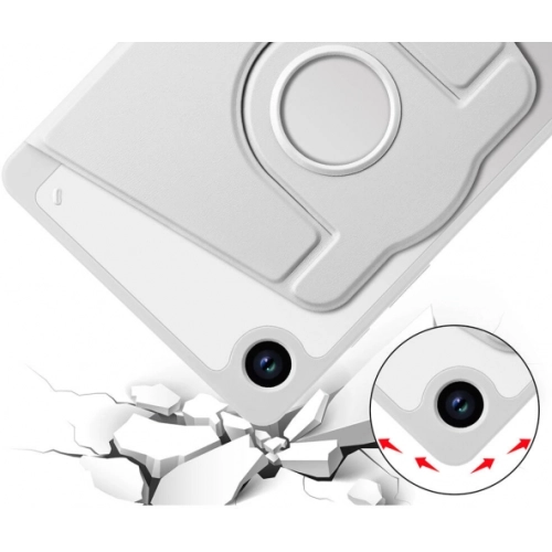 Samsung Galaxy Tab A9 Tablet Kılıfı Termik Kalem Bölmeli Dönebilen Standlı Kapak - Koyu Yeşil