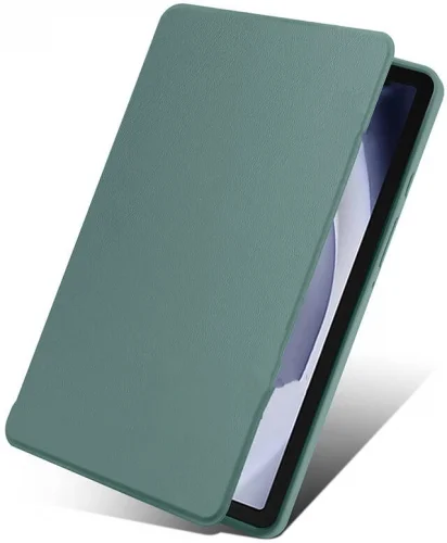 Samsung Galaxy Tab A9 Tablet Kılıfı Termik Kalem Bölmeli Dönebilen Standlı Kapak - Siyah