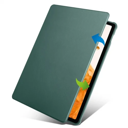 Samsung Galaxy Tab S7 FE T737 Tablet Kılıfı Termik Kalem Bölmeli Dönebilen Standlı Kapak - Lacivert