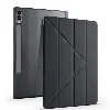 Samsung Galaxy Tab S9 FE Plus(+) Tablet Kılıfı Standlı Tri Folding Kalemlikli Silikon Smart Cover - Siyah