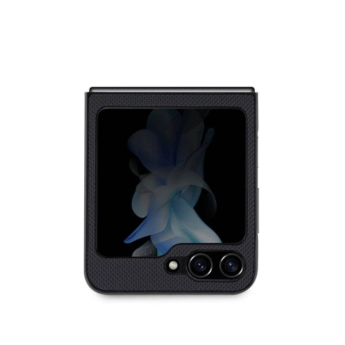 Samsung Galaxy Z Flip 5 Kılıf Lacoste Orjinal Lisanslı PU Pike Desenli Arka Yüzey İkonik Timsah Dokuma Logolu Kapak - Lacivert