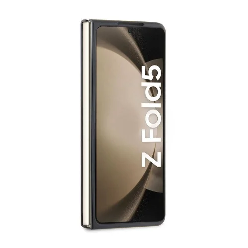 Samsung Galaxy Z Fold 5 Kılıf Lacoste Orjinal Lisanslı PU Pike Desenli Arka Yüzey İkonik Timsah Dokuma Logolu Kapak - Lacivert