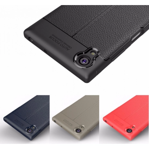 Sony Xperia XA1 Plus Kılıf Deri Görünümlü Lüks Parmak İzi Bırakmaz Niss Silikon Kapak - Gri