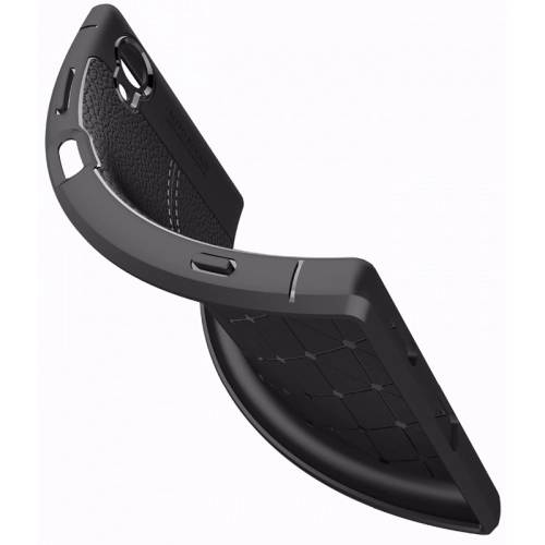 Sony Xperia XA1 Plus Kılıf Deri Görünümlü Lüks Parmak İzi Bırakmaz Niss Silikon Kapak - Gri