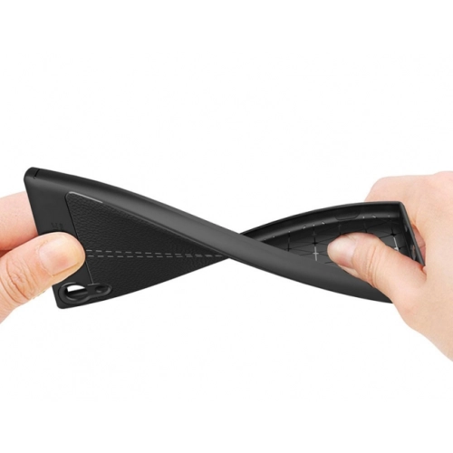 Sony Xperia XA1 Ultra Kılıf Deri Görünümlü Lüks Parmak İzi Bırakmaz Niss Silikon Kapak - Lacivert