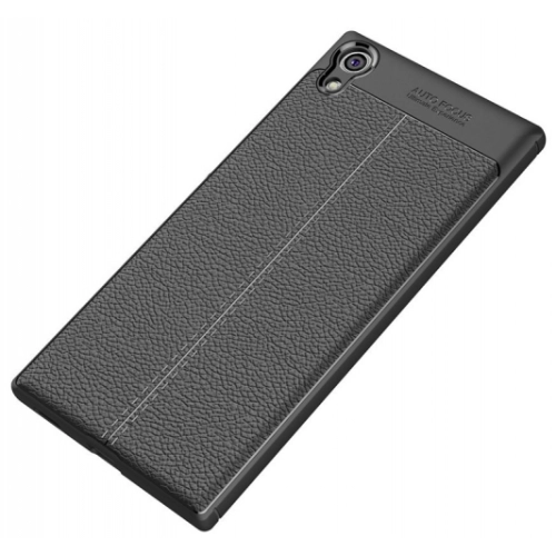 Sony Xperia XA1 Ultra Kılıf Deri Görünümlü Lüks Parmak İzi Bırakmaz Niss Silikon Kapak - Lacivert