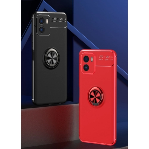 Vivo Y15s Kılıf Renkli Silikon Yüzüklü Standlı Auto Focus Ravel Kapak - Rose Gold