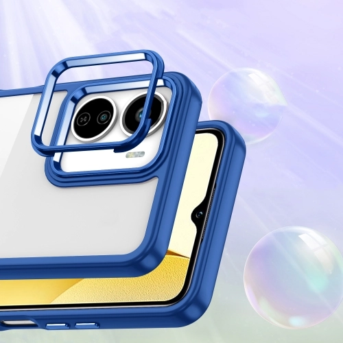 Vivo Y16 Kılıf Electro Silikon Renkli Flora Kapak - Lacivert