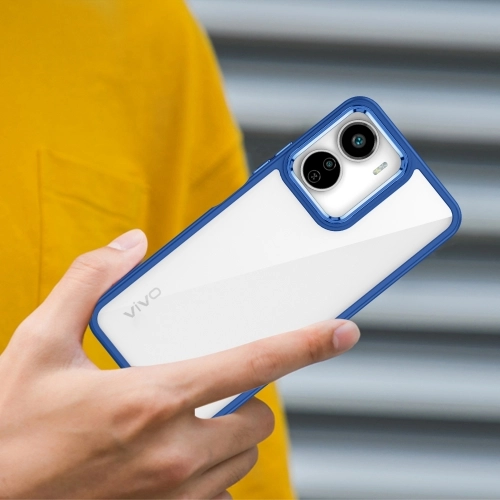 Vivo Y16 Kılıf Electro Silikon Renkli Flora Kapak - Kırmızı