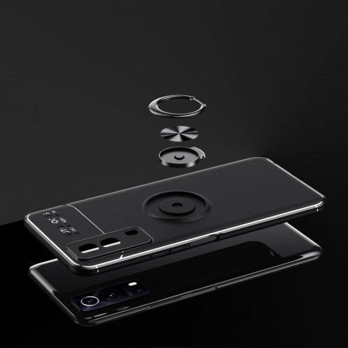 Vivo Y53s Kılıf Renkli Silikon Yüzüklü Standlı Auto Focus Ravel Kapak - Kırmızı