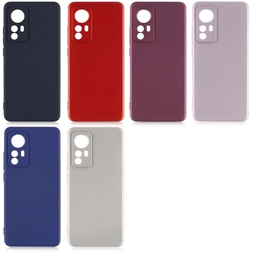 Xiaomi Mi 12 Kılıf İnce Soft Mat Renkli Esnek Silikon Kapak - Mürdüm