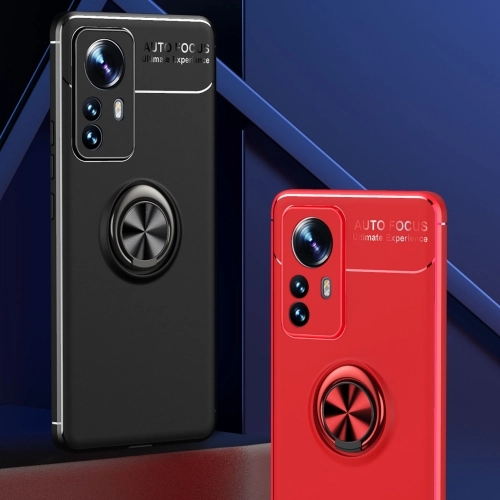 Xiaomi Mi 12 Pro Kılıf Renkli Silikon Yüzüklü Standlı Auto Focus Ravel Kapak - Kırmızı